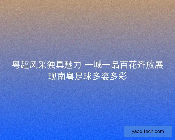 粤超风采独具魅力 一城一品百花齐放展现南粤足球多姿多彩 粤超风采独具魅力 一城一品百花齐放展现南粤足球多姿多彩